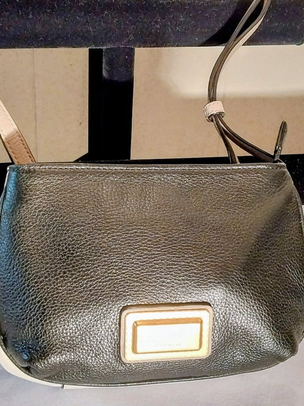 Marc by Marc Jacobs Classic Q Pebbled Leather Crossbody Bag Black/Cream/Taupe